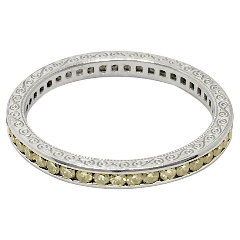 JHERWITT Eternity-Ring, Gelber Diamant 14k Weißgold 