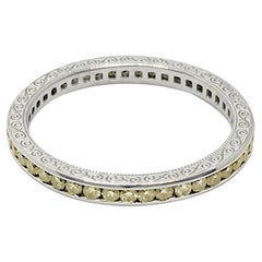 JHERWITT Eternity-Ring, Gelber Diamant 14k Weißgold 