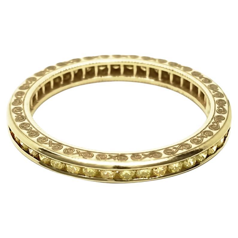 JHERWITT Yellow Diamonds in 14k Yellow Gold Eternity Band Ring For Sale