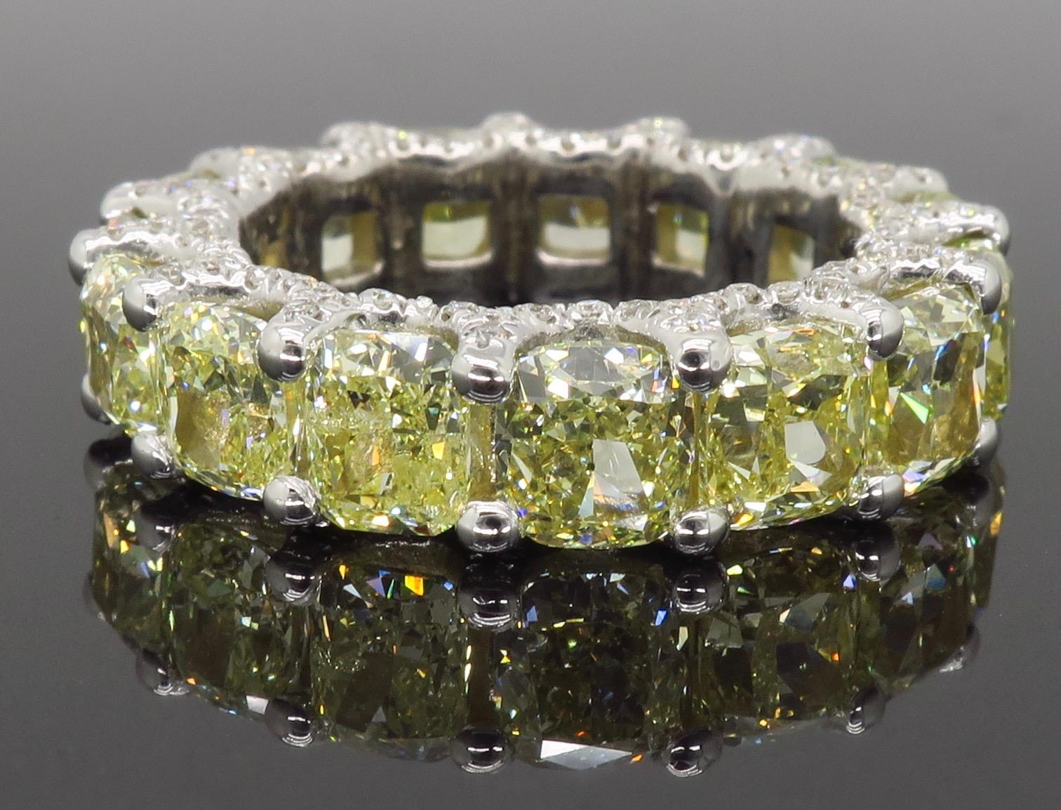 Yellow Diamond Eternity Band In New Condition In Webster, NY