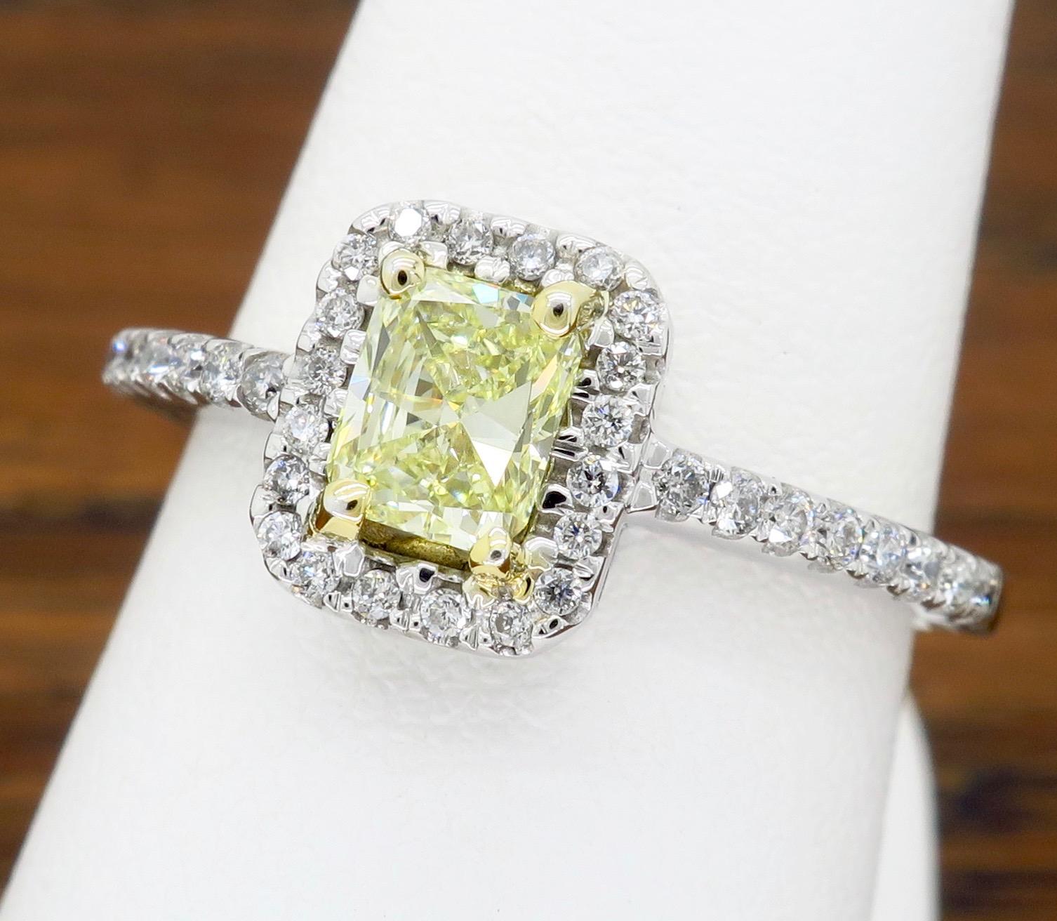 Yellow Diamond Halo Engagement Ring 6