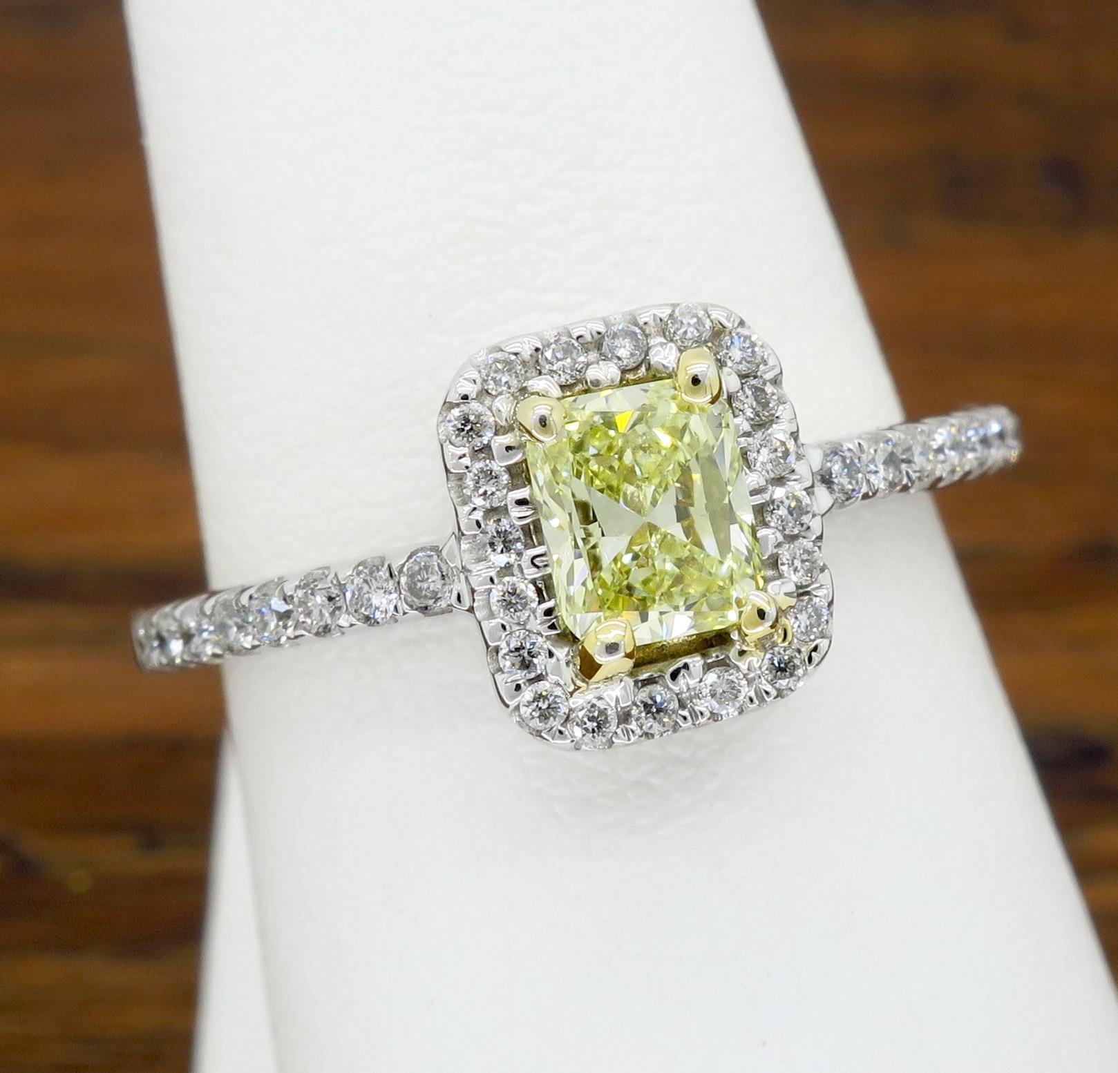 Yellow Diamond Halo Engagement Ring 7