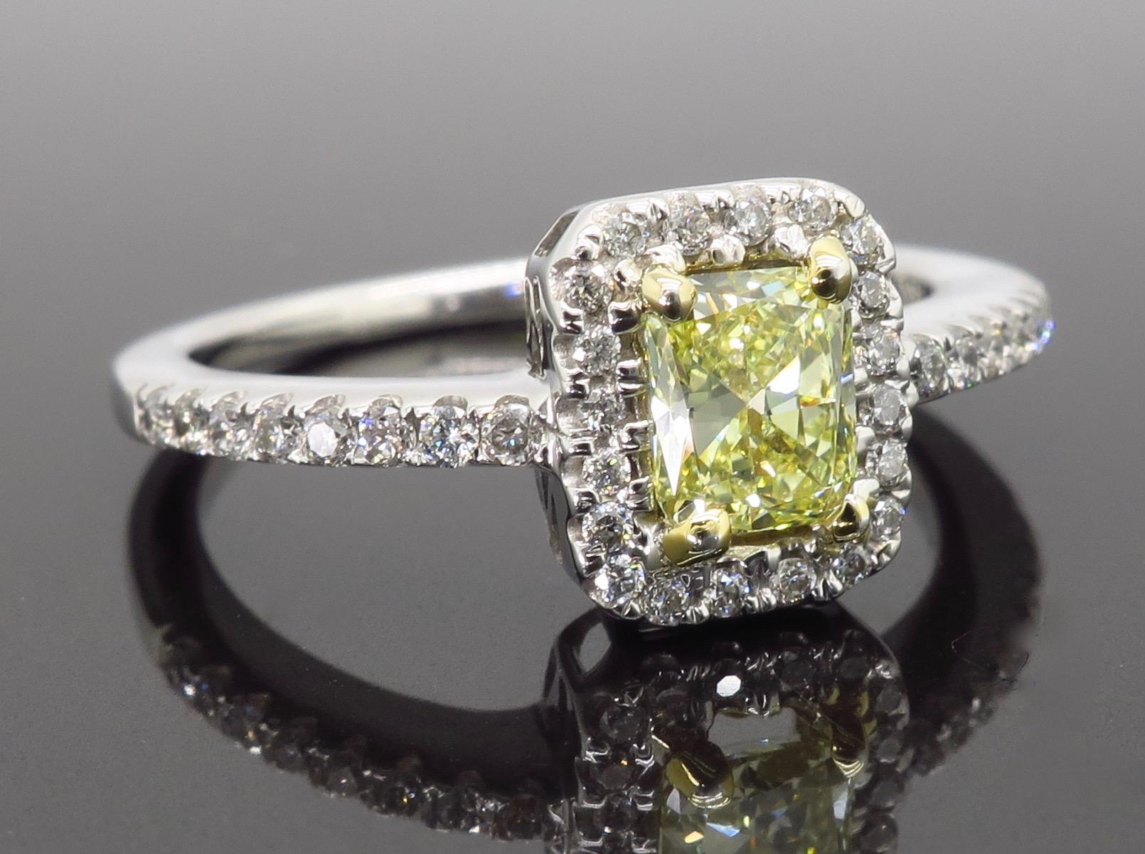 Yellow Diamond Halo Engagement Ring 4