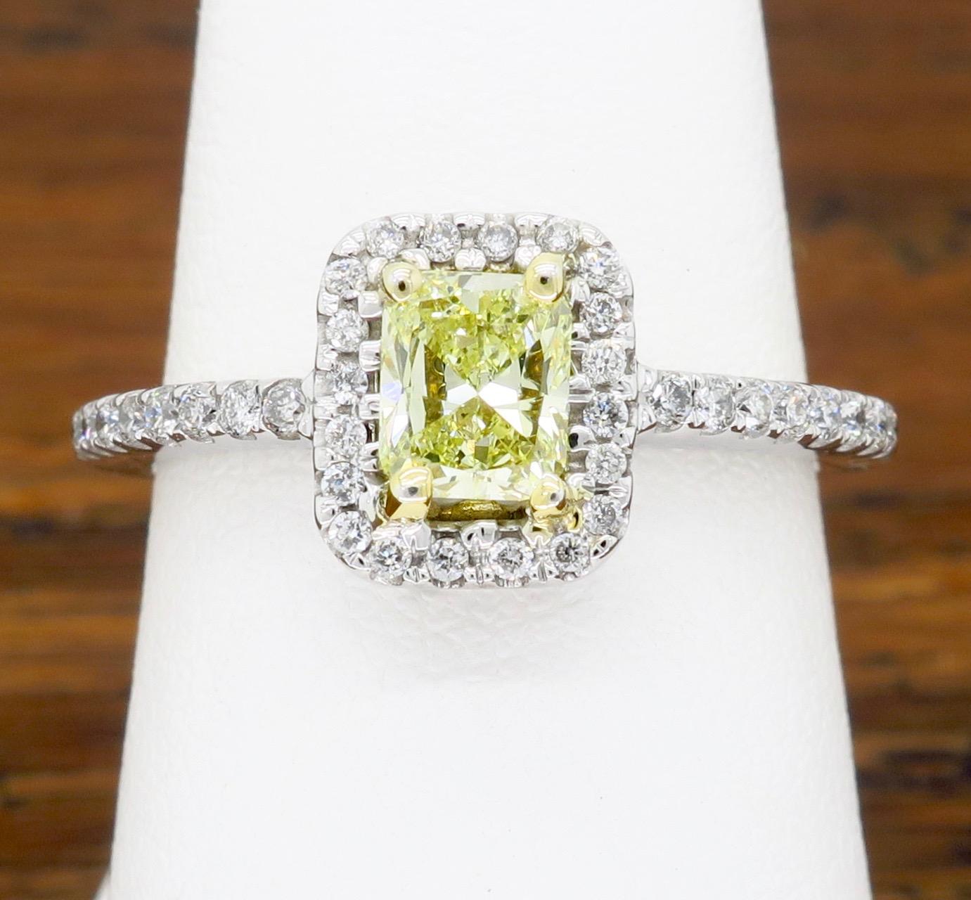 Yellow Diamond Halo Engagement Ring 5