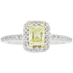Yellow Diamond Halo Engagement Ring