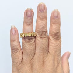 Yellow Diamond Heart Shape Eternity Band Ring in 18K Yellow Gold
