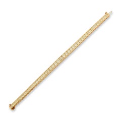 Yellow Princess Cut High Karat Diamond Line Bracelet