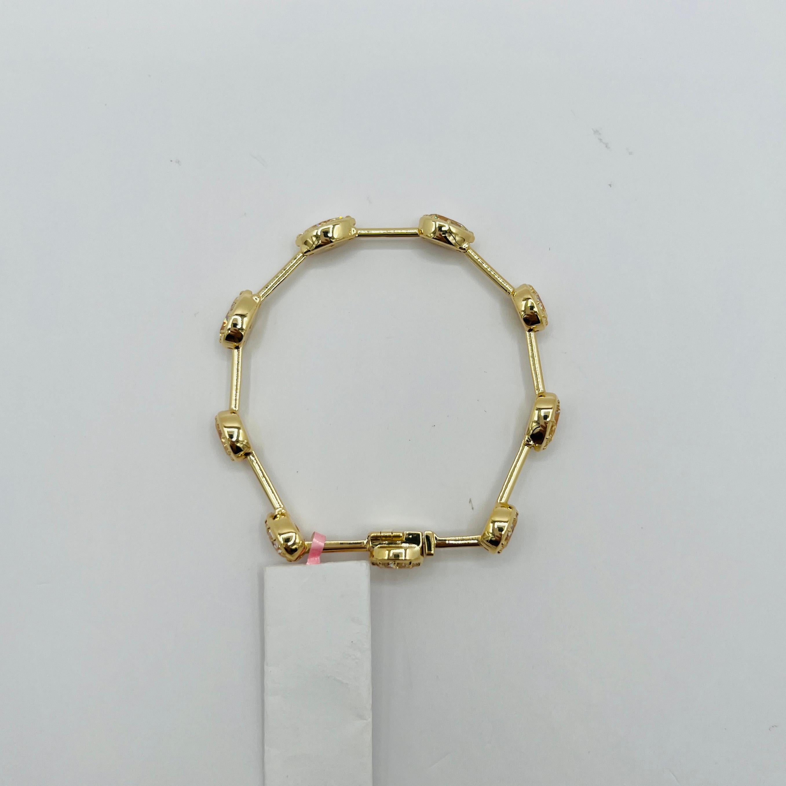 Pulsera de bisel y garras con forma mixta de diamantes amarillos en oro amarillo de 18 quilates en venta 2