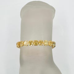 Yellow Diamond Radiant & White Diamond Round Bracelet in 18K Yellow Gold