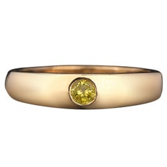 Yellow Diamond Ring 0.2 Carats 9K Yellow Gold