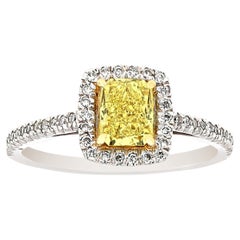 Yellow Diamond Ring, 0.82 Carat