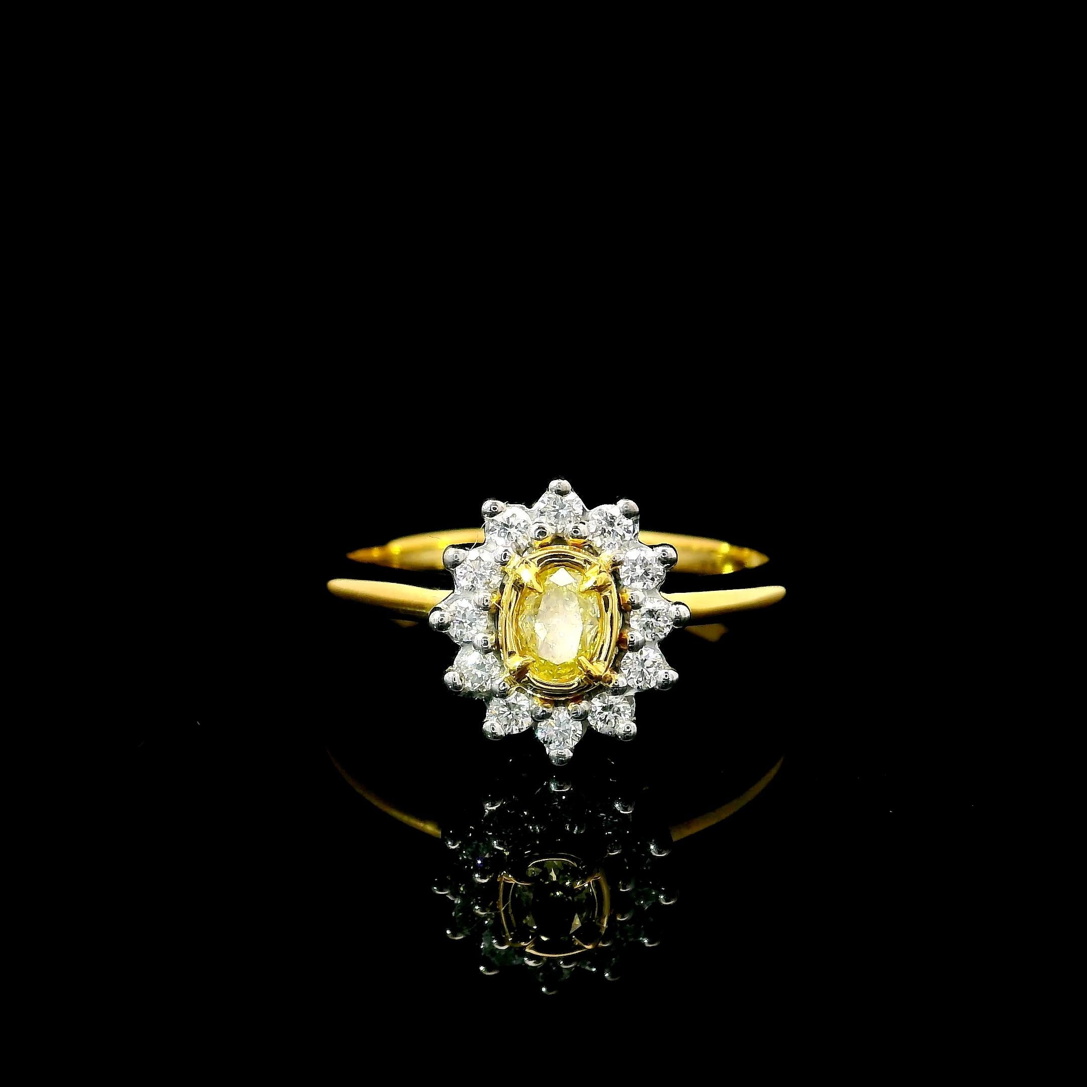 Bague en diamant jaune Unisexe en vente