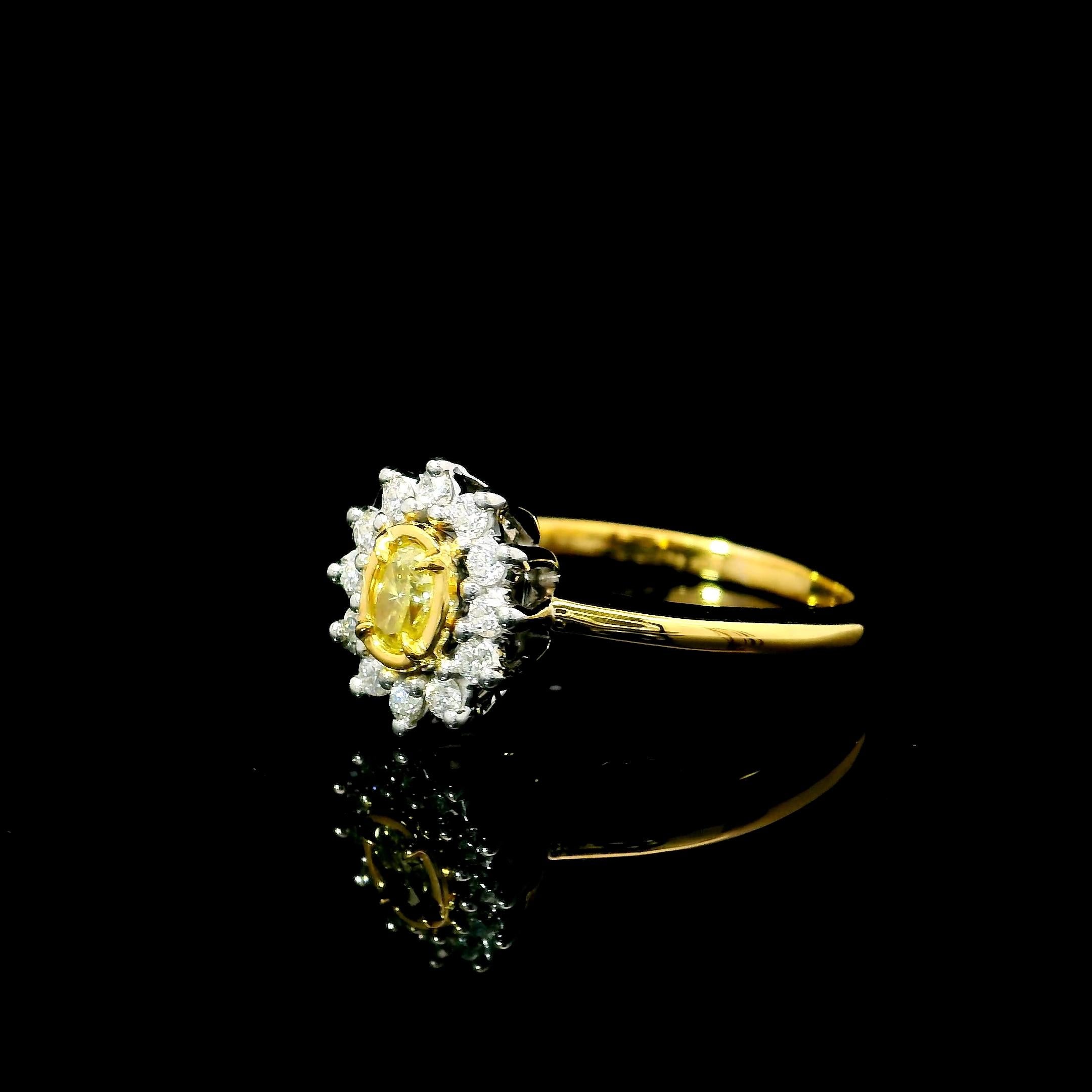 Bague en diamant jaune en vente 1