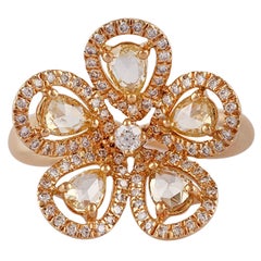 Yellow Diamond Ring Studded in 18 Karat Yellow Gold