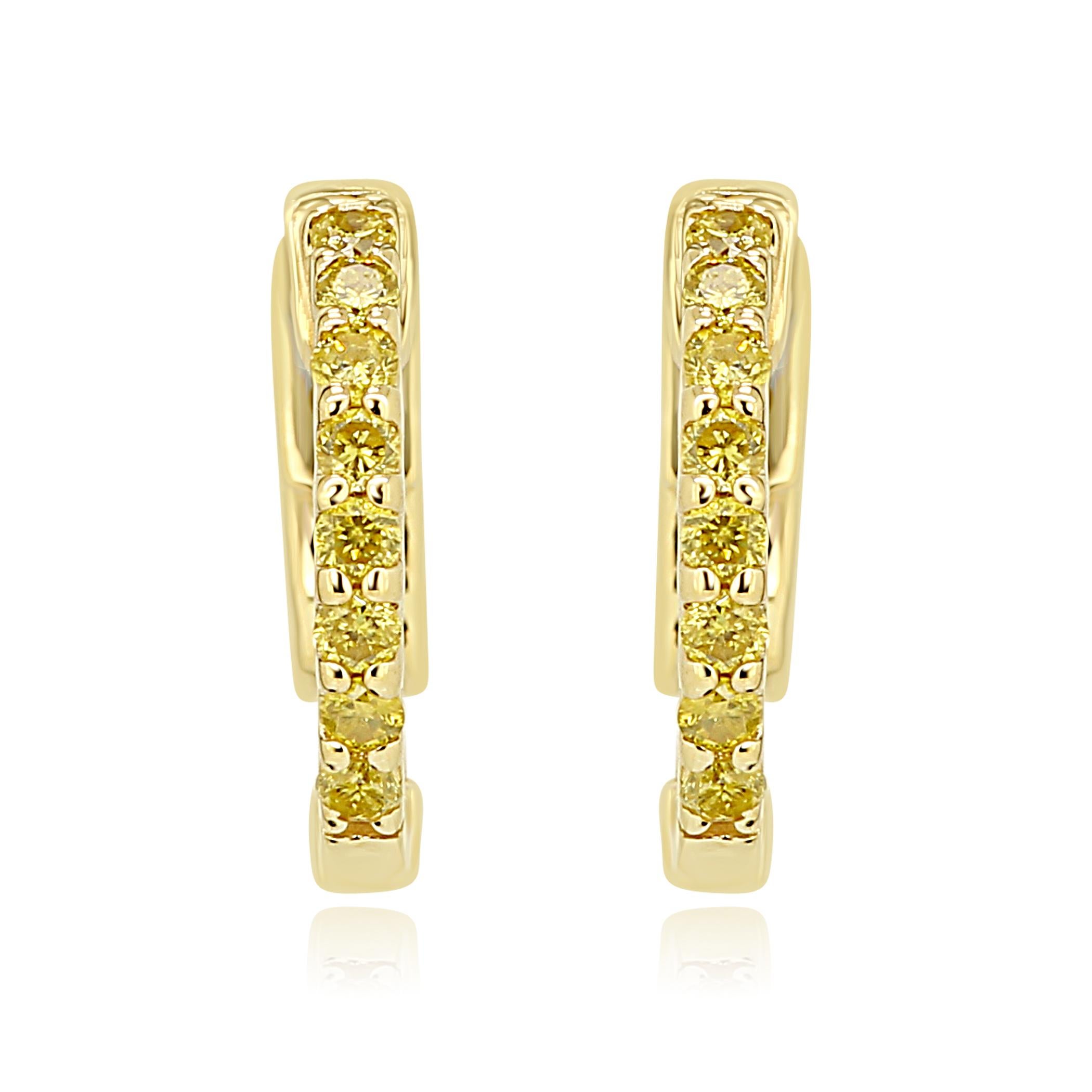 Stunning Natural Fancy Yellow VS-SI Diamond Round 0.30 Carat set in 14K Yellow Gold Fashion Hoop Dangle Drop  Everyday Wear Earring.

Style available in different price ranges. Prices are based on your selection of 4C's i.e Cut, Color, Carat,