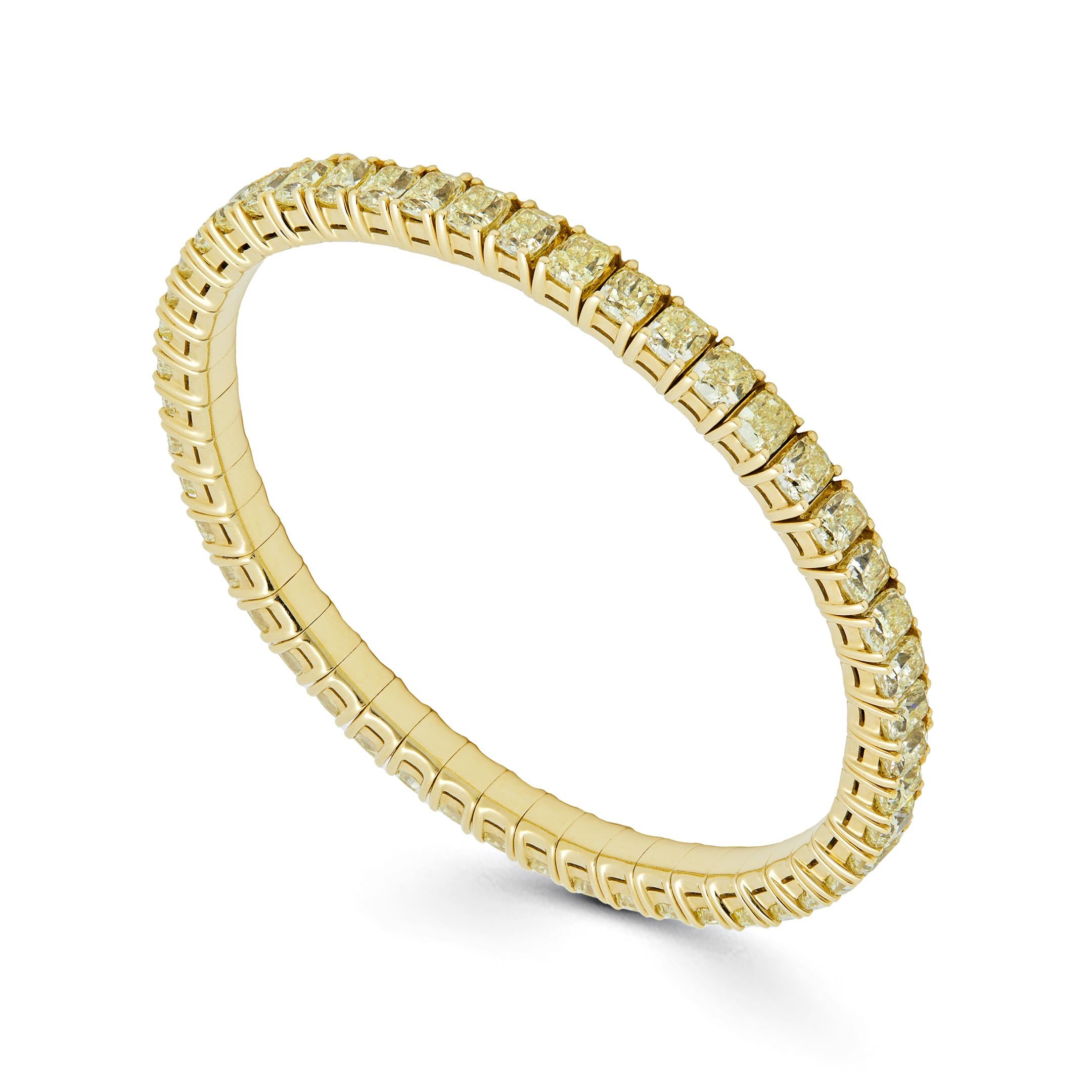 Yellow Diamond Stretchy Tennis Bracelet im Zustand „Neu“ im Angebot in New York, NY