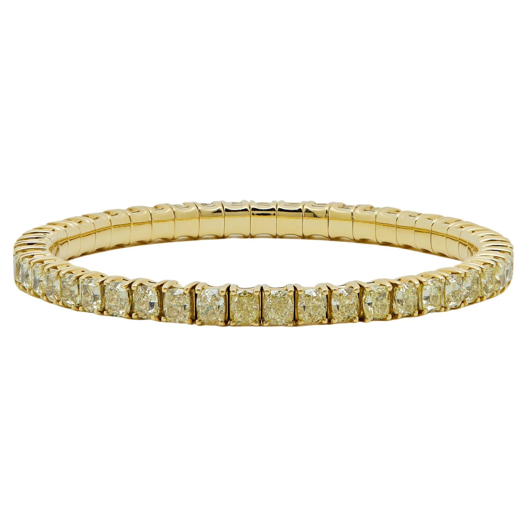 Yellow Diamond Stretchy Tennis Bracelet im Angebot