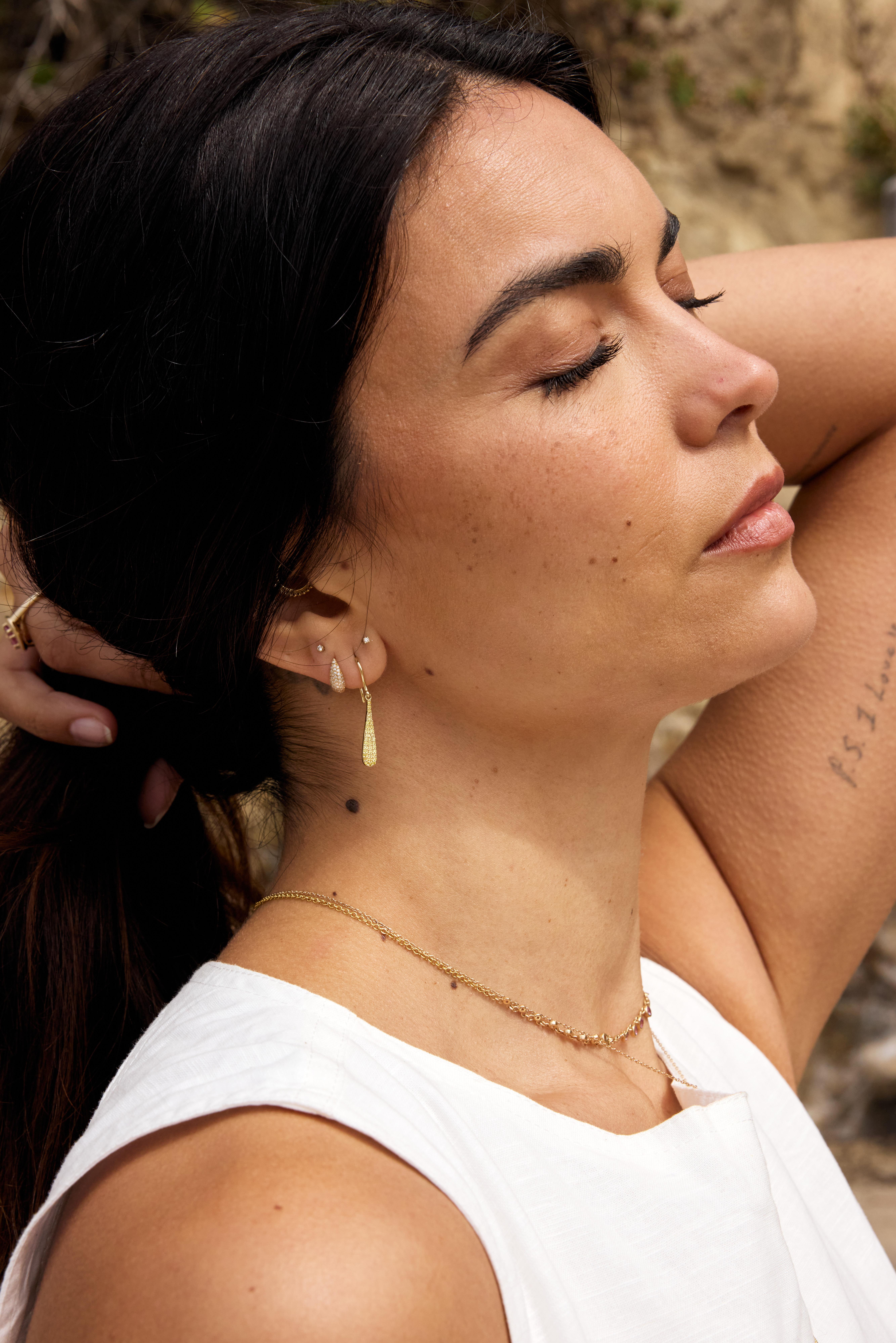 Taille brillant Boucles d'oreilles en forme de goutte avec diamant jaune en vente