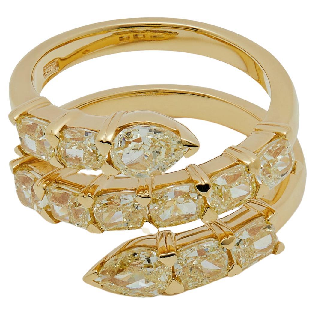 Yellow Diamond Twist Ring For Sale