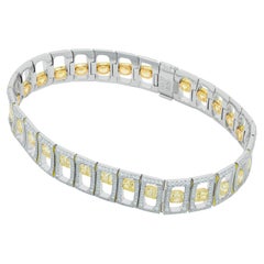 Bracelet haute joaillerie en or blanc 18 carats avec diamants jaunes de 8,19 carats