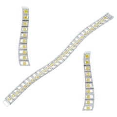 Yellow Diamonds White Diamonds Enamel 18 Karat White Gold High Jewellery Suite