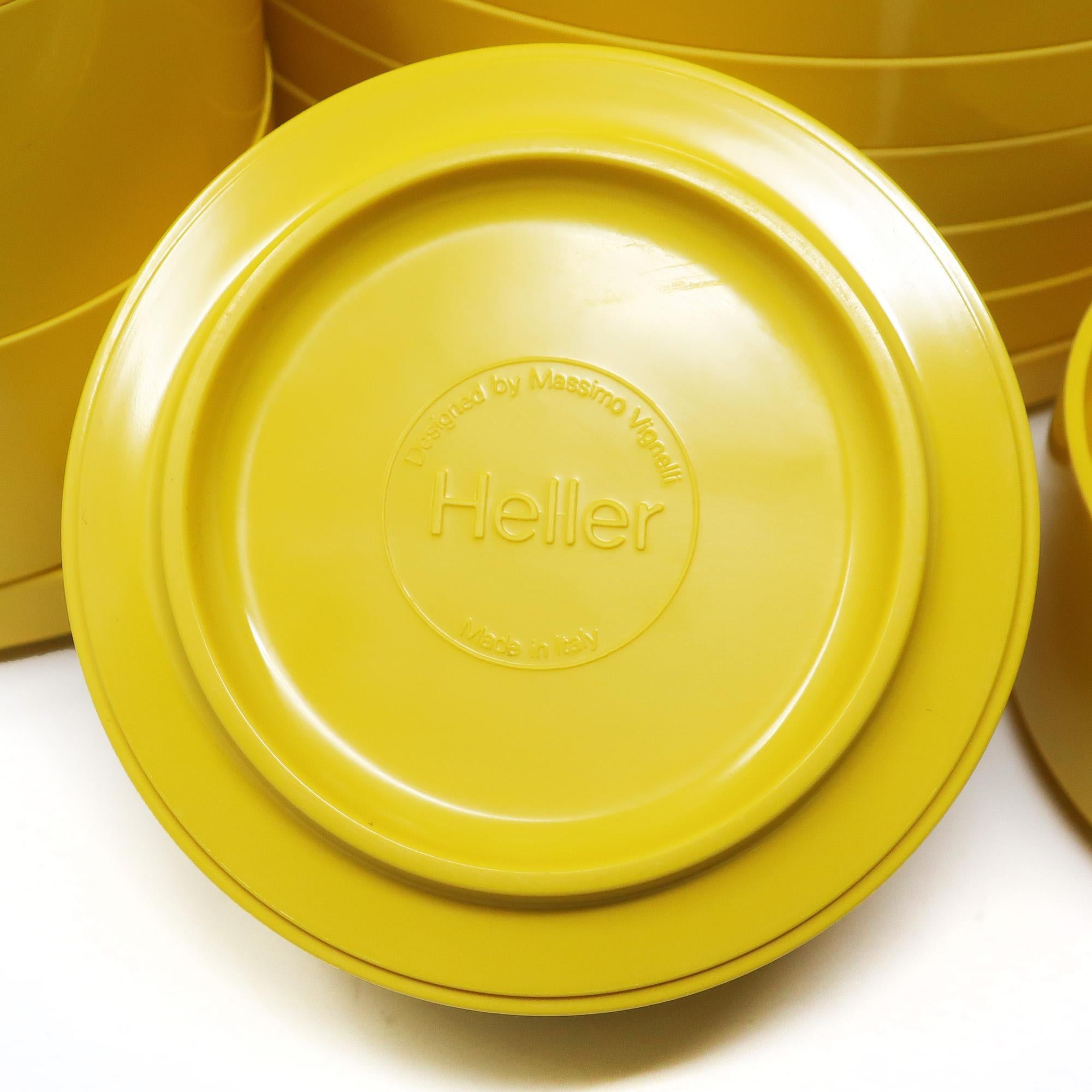 Yellow Dinnerware by Vignelli for Heller, Service for 6 1