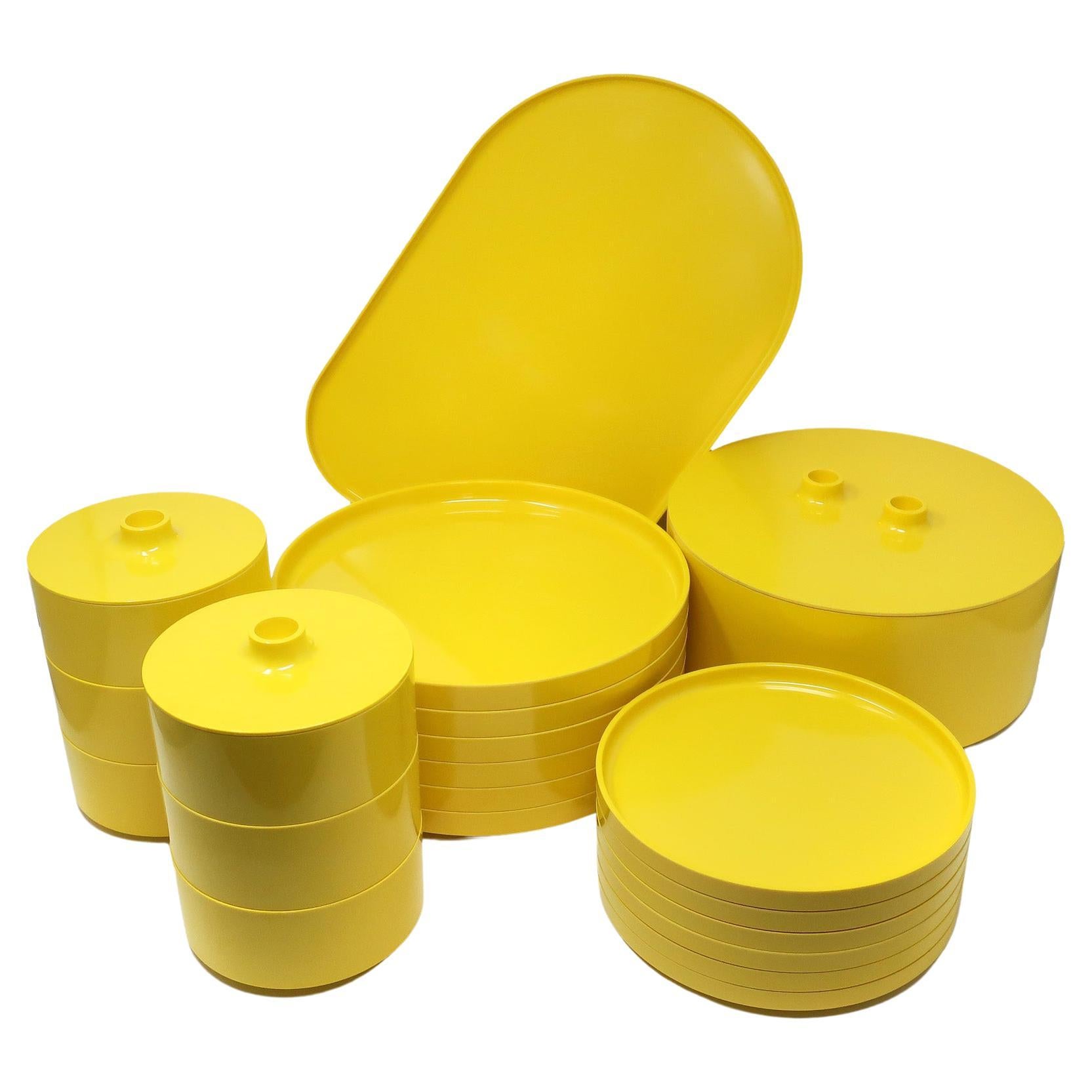 Yellow Dinnerware by Vignelli for Heller, Service for 6