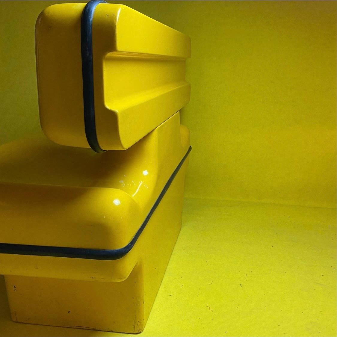 Space Age Yellow Dominique Prevot Two Seater, France 1970s For Sale