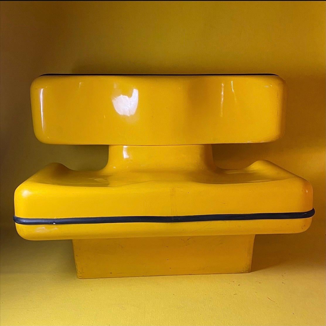Late 20th Century Yellow Dominique Prevot Two Seater, France 1970s For Sale