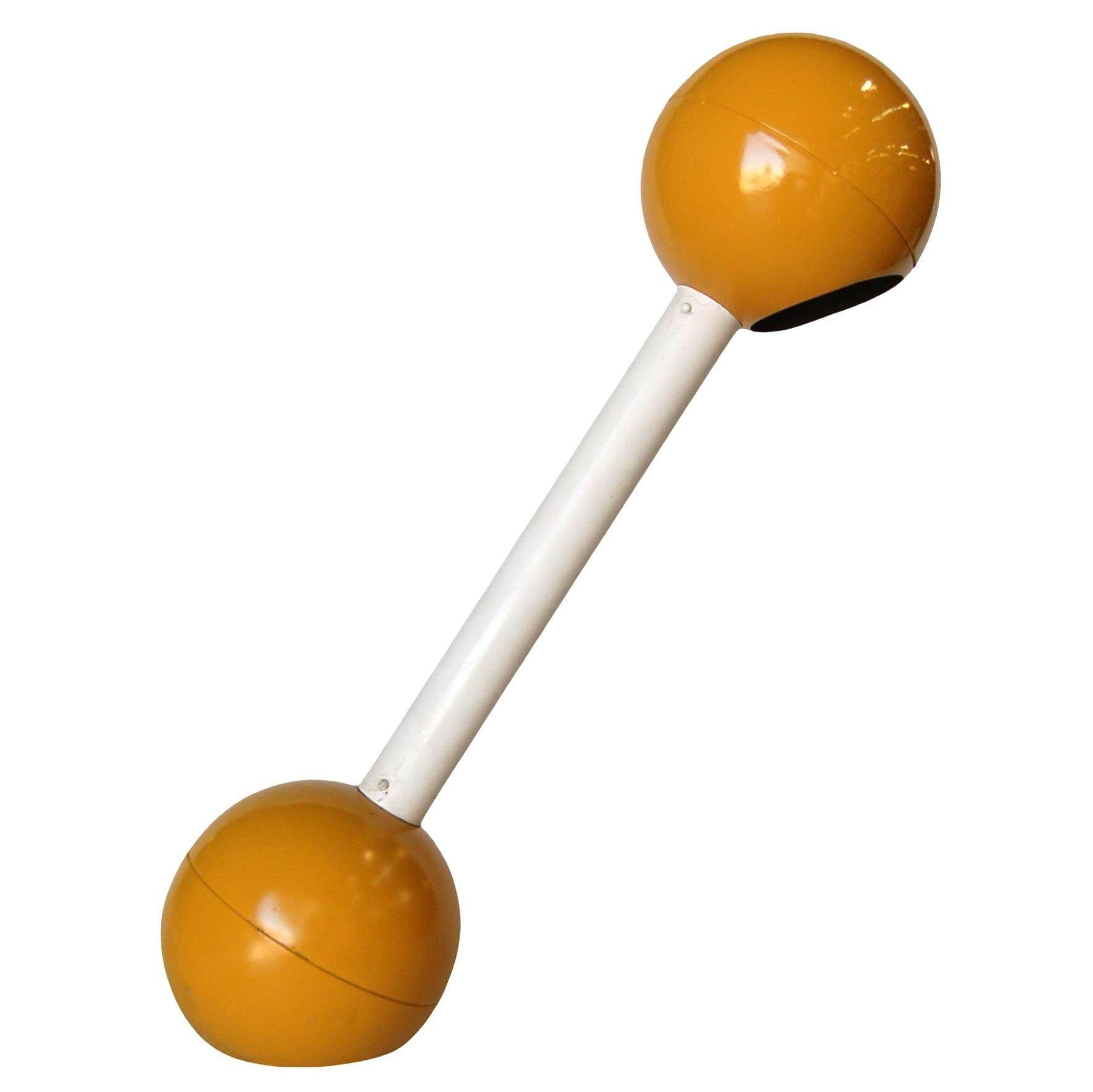 Mid-20th Century Yellow Double Ball Barbell Desk Table Lamp by George Kovacs For Sale