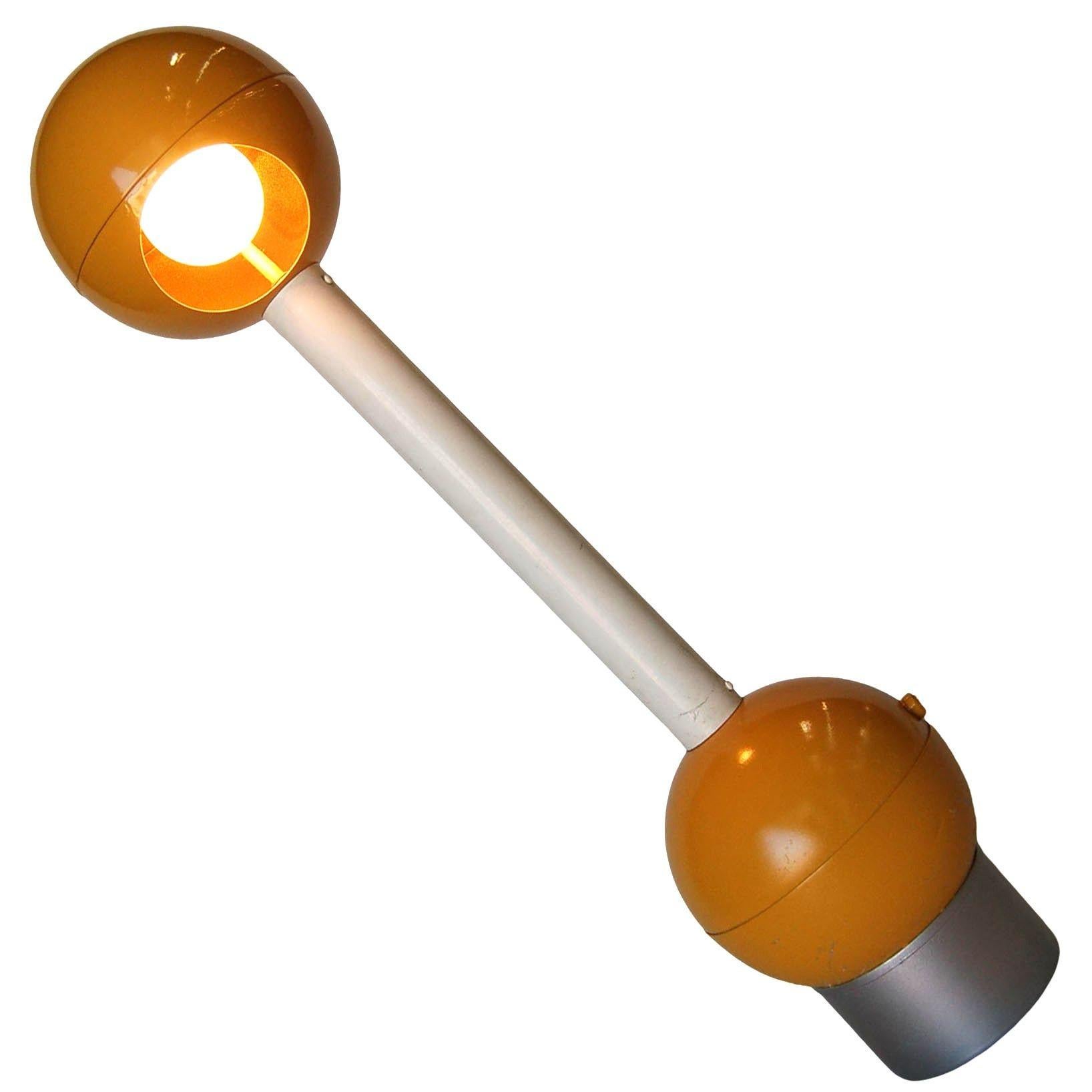 Metal Yellow Double Ball Barbell Desk Table Lamp by George Kovacs For Sale