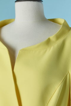 Yellow double breasted jacket with silver chain belt THIERRY MUGLER
