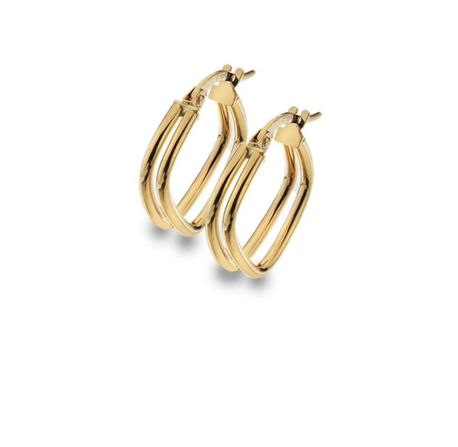 Boucles d'oreilles double carré jaune Unisexe en vente