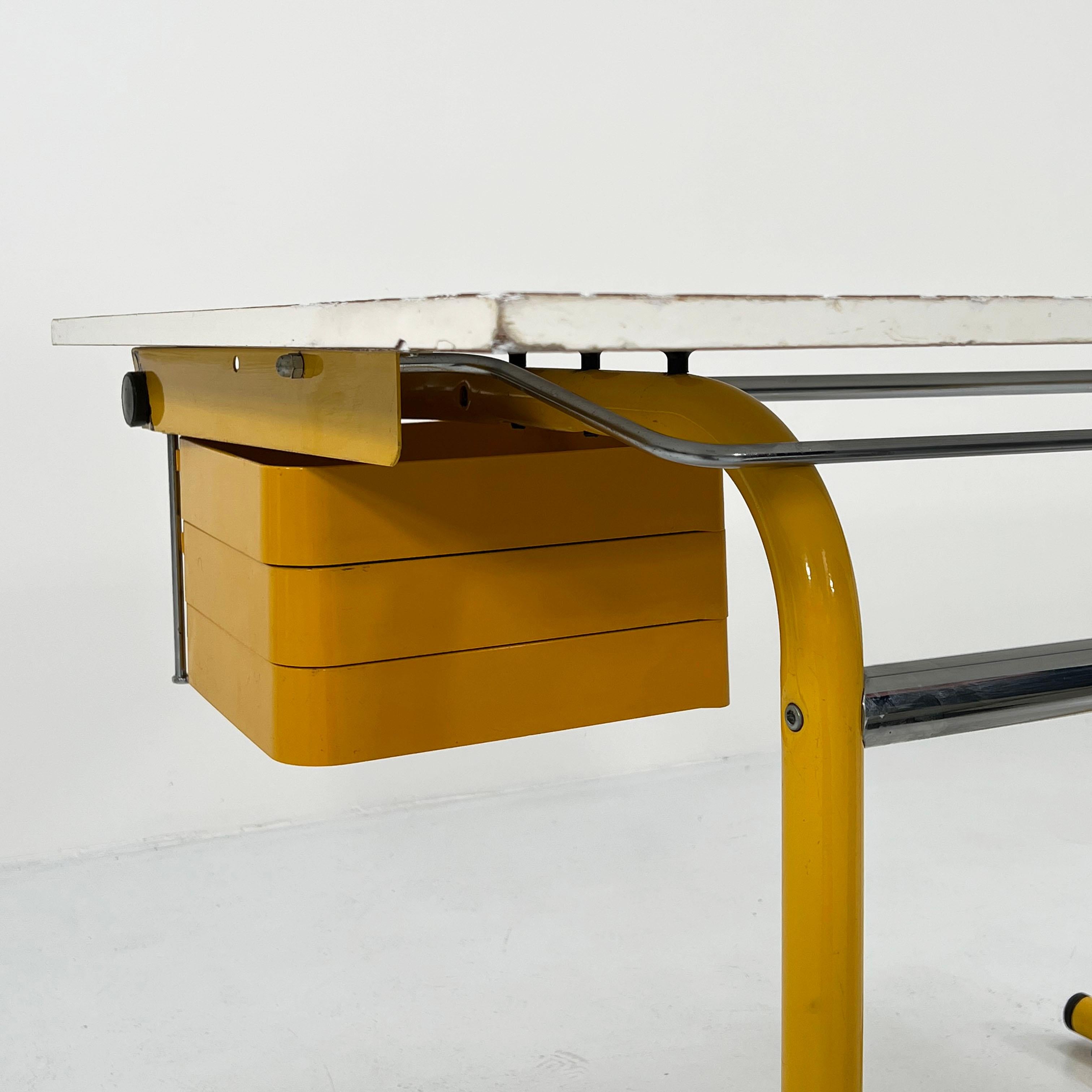 Yellow Drafting Table / Desk by Joe Colombo for Bieffeplast, 1970s 5