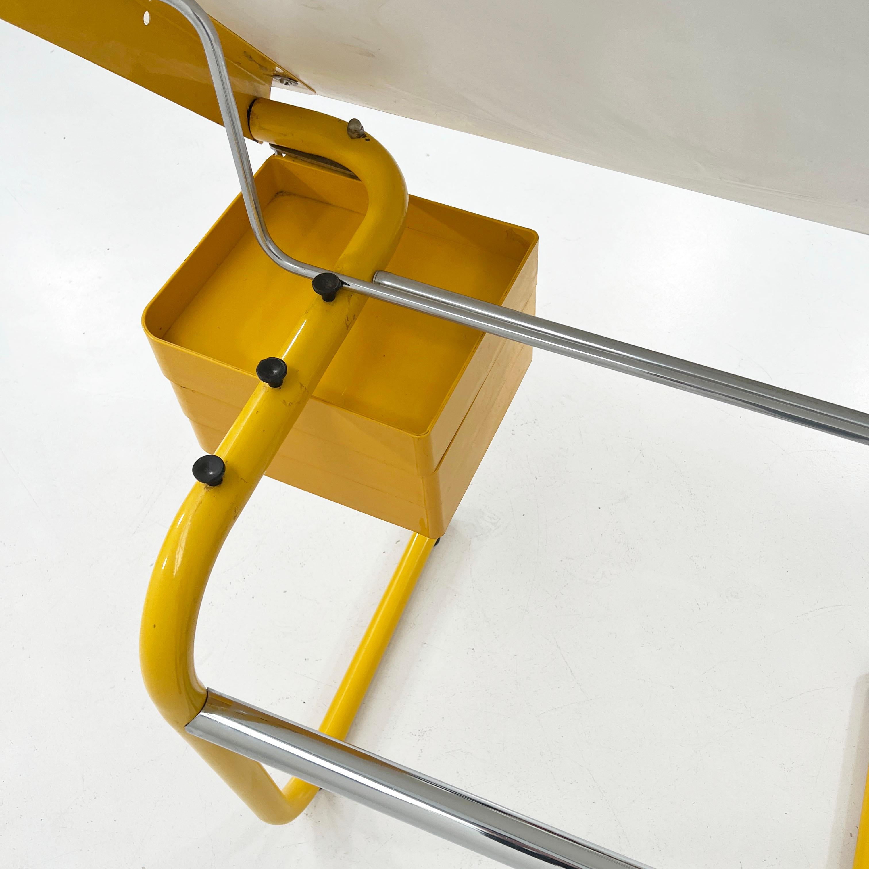 Metal Yellow Drafting Table / Desk by Joe Colombo for Bieffeplast, 1970s