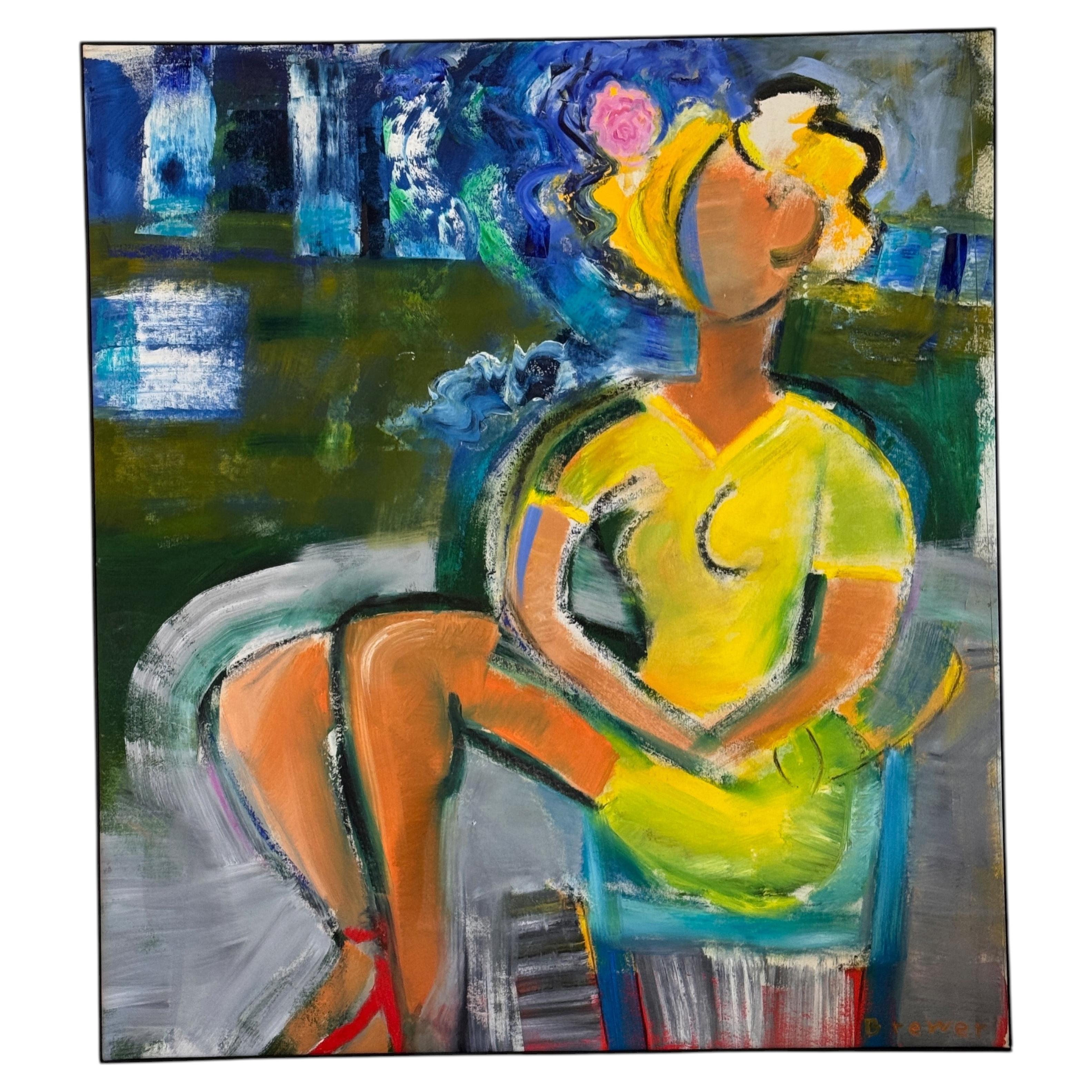 "Yellow Dress" by James Brown, Oil on Canvas