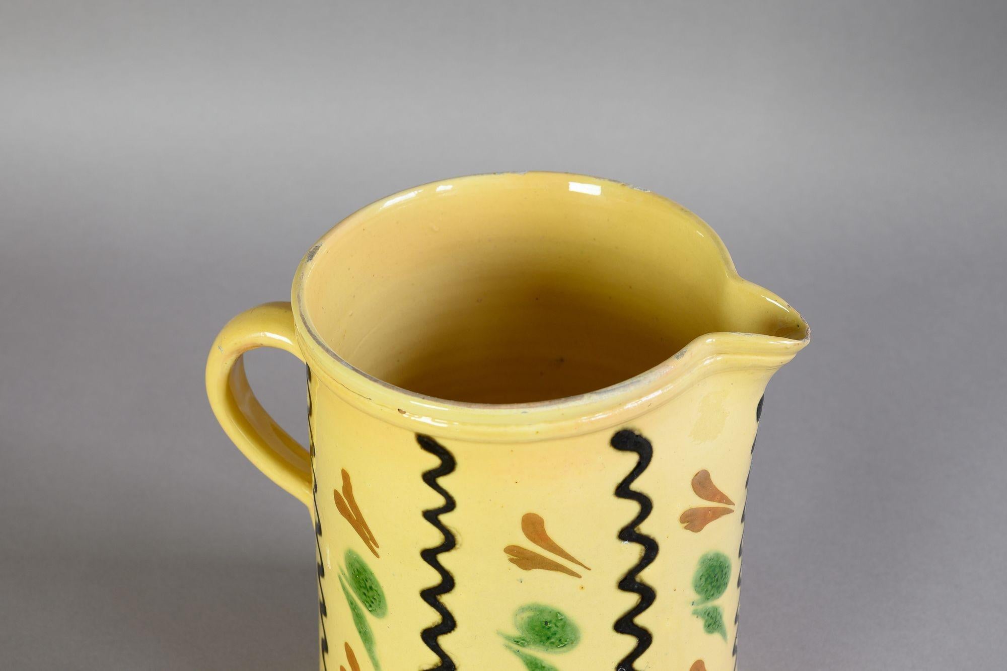 French Yellow Earthenware Jug