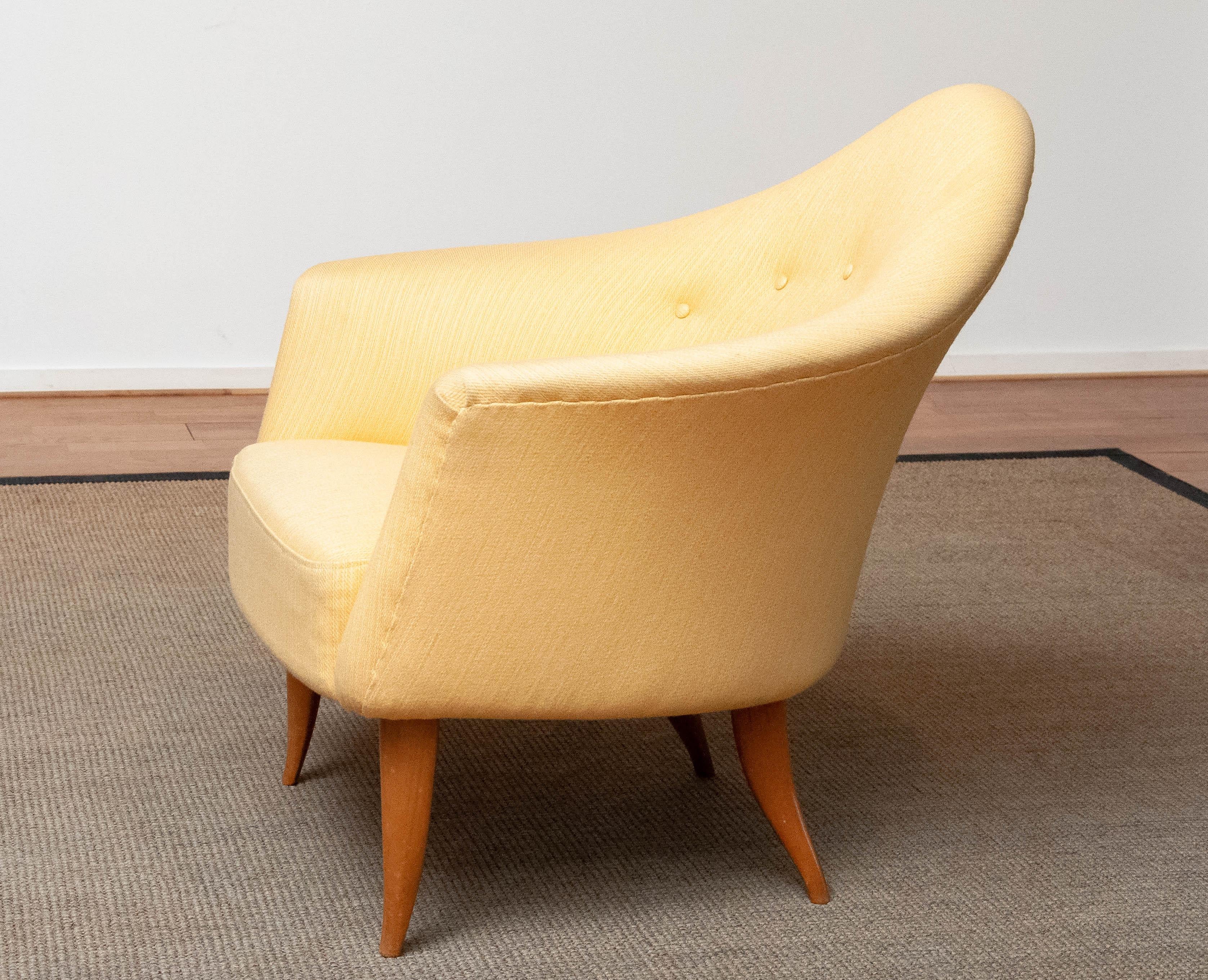 Yellow Easy Chair Little Adam by Kerstin Hörlin-Holmquist for Nordiska Kompaniet For Sale 3