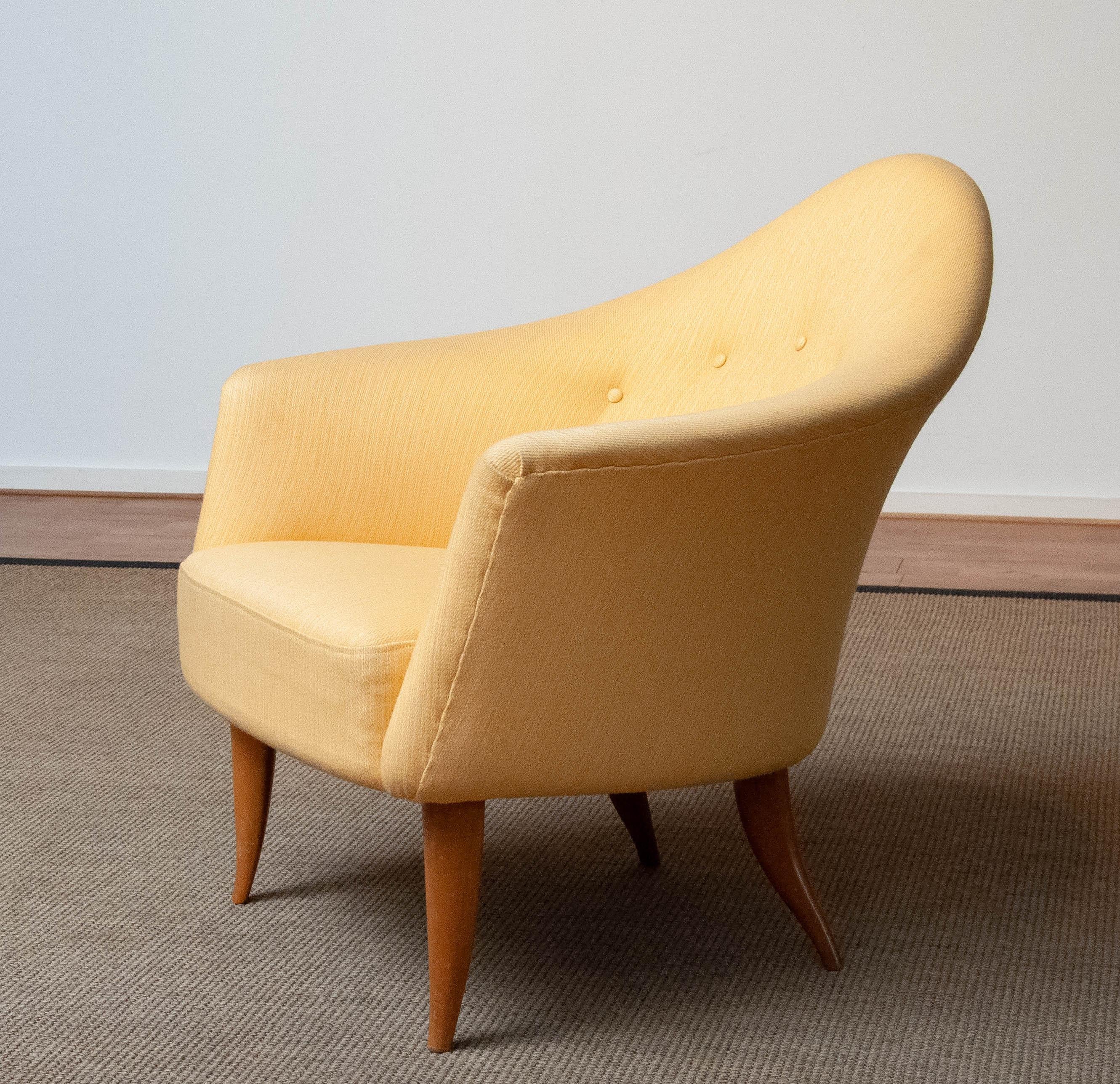 Swedish Yellow Easy Chair Little Adam by Kerstin Hörlin-Holmquist for Nordiska Kompaniet For Sale