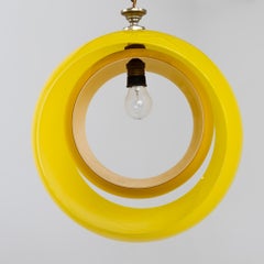 Yellow Eclisse Hanging Lamp by Carlo Nason for Mazzega, Italy, 1960s
