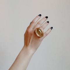 Yellow Facetted Lemon Quartz one-of-a-kind Cocktail and Statement Ring