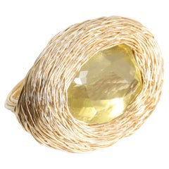 Yellow Facetted Lemon Quartz one-of-a-kind Cocktail and Statement Ring