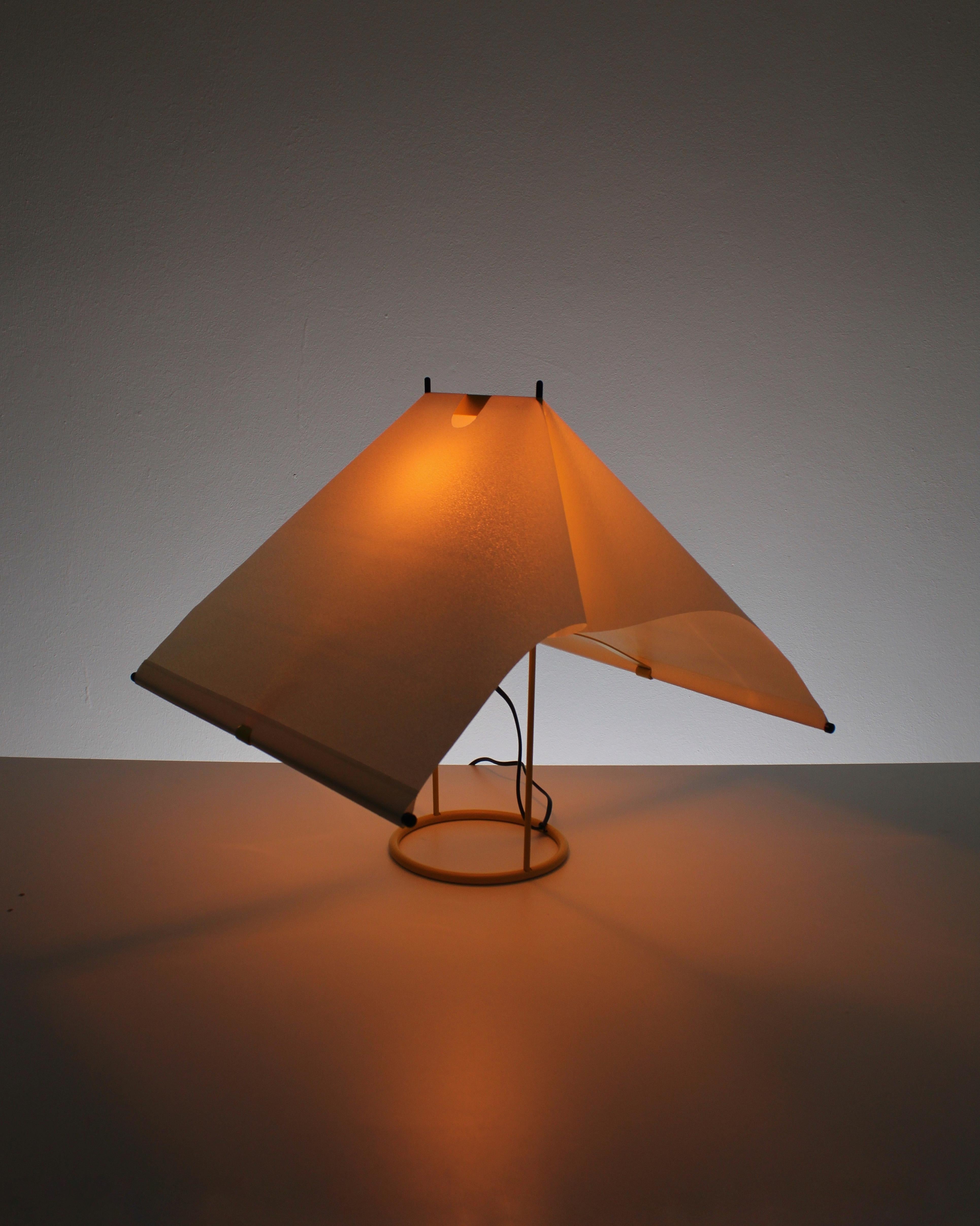 Italian Yellow Falene Table Lamp by Piero De Martini for Arteluce, 1980
