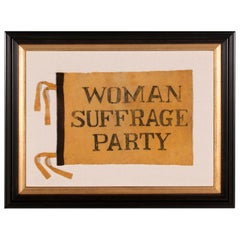 Antique Yellow Felt Suffragette Flag, 1910-1920