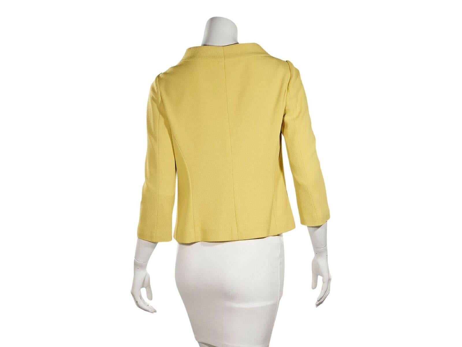 Fendi Yellow Ruffle-Trimmed Jacket In Good Condition In New York, NY