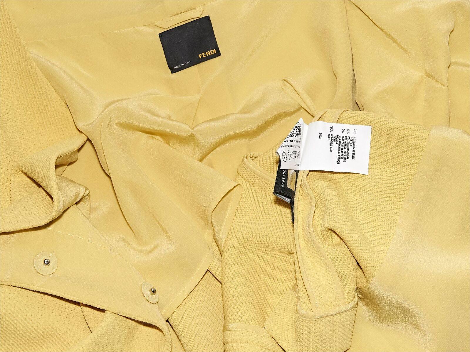 Women's Fendi Yellow Ruffle-Trimmed Jacket