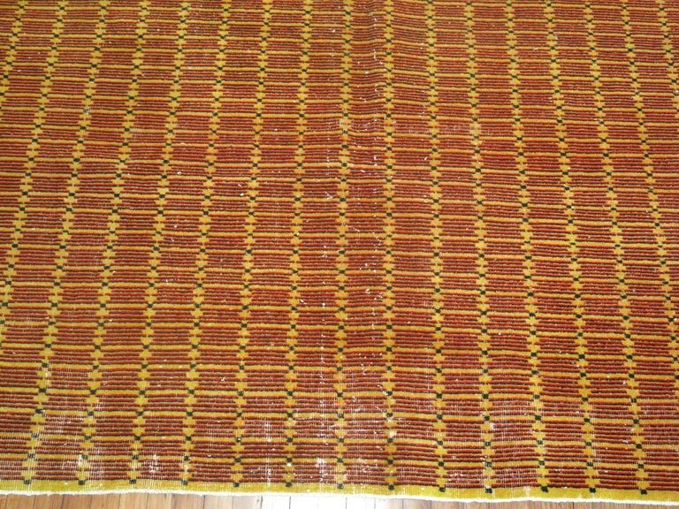 Yellow Field Turkish Deco Rug For Sale at 1stDibs