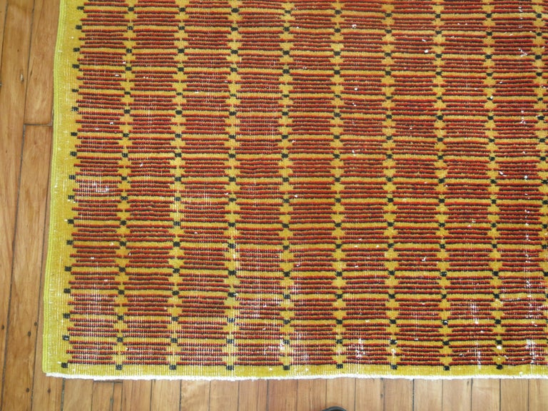 Yellow Field Turkish Deco Rug For Sale at 1stDibs