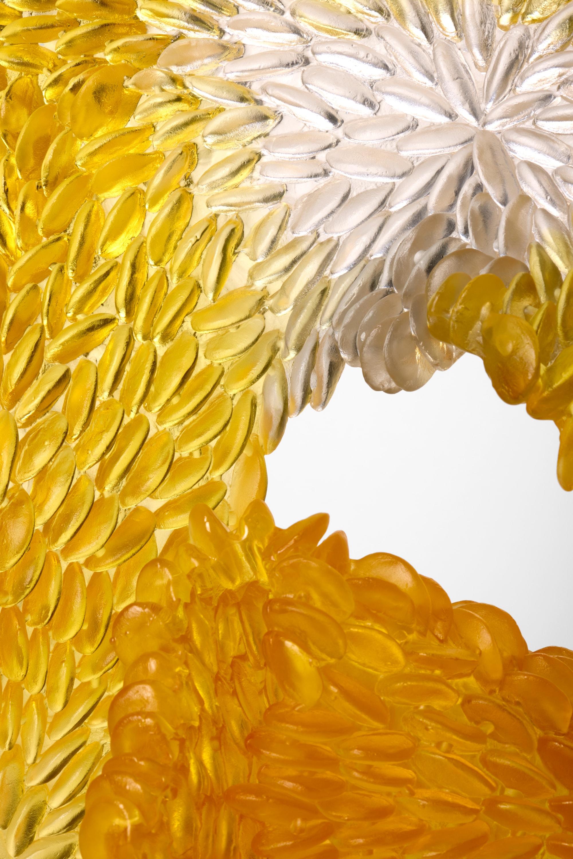 Yellow Fields, scultura in vetro fuso con texture oro e trasparente di Nina Casson McGarva In condizioni Nuovo in vendita a London, GB