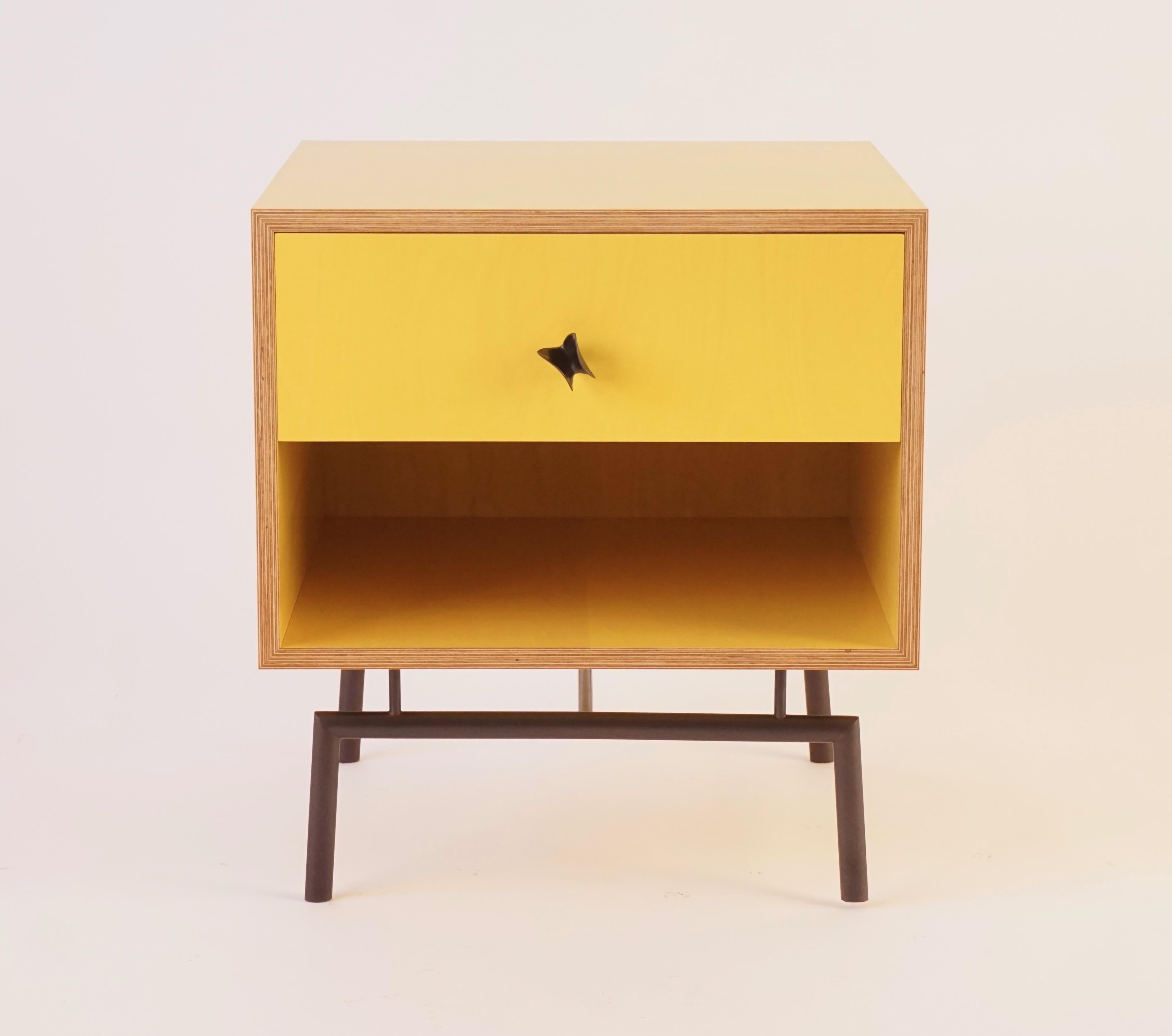 bedside table yellow